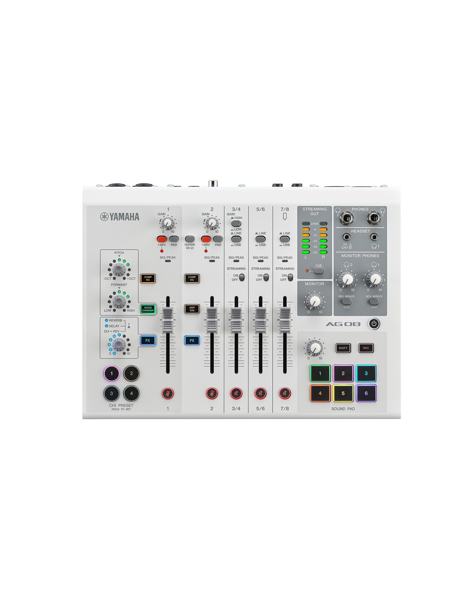 Yamaha AG08 8-Ch USB Live Streaming Mixer Phantom Power | SHOWTECHNIX